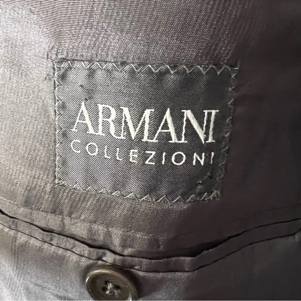 ARMANI COLLEZIONI Mens 46L Gray Blazer Suit Jacket Sports Coat Virgin Wool Blend